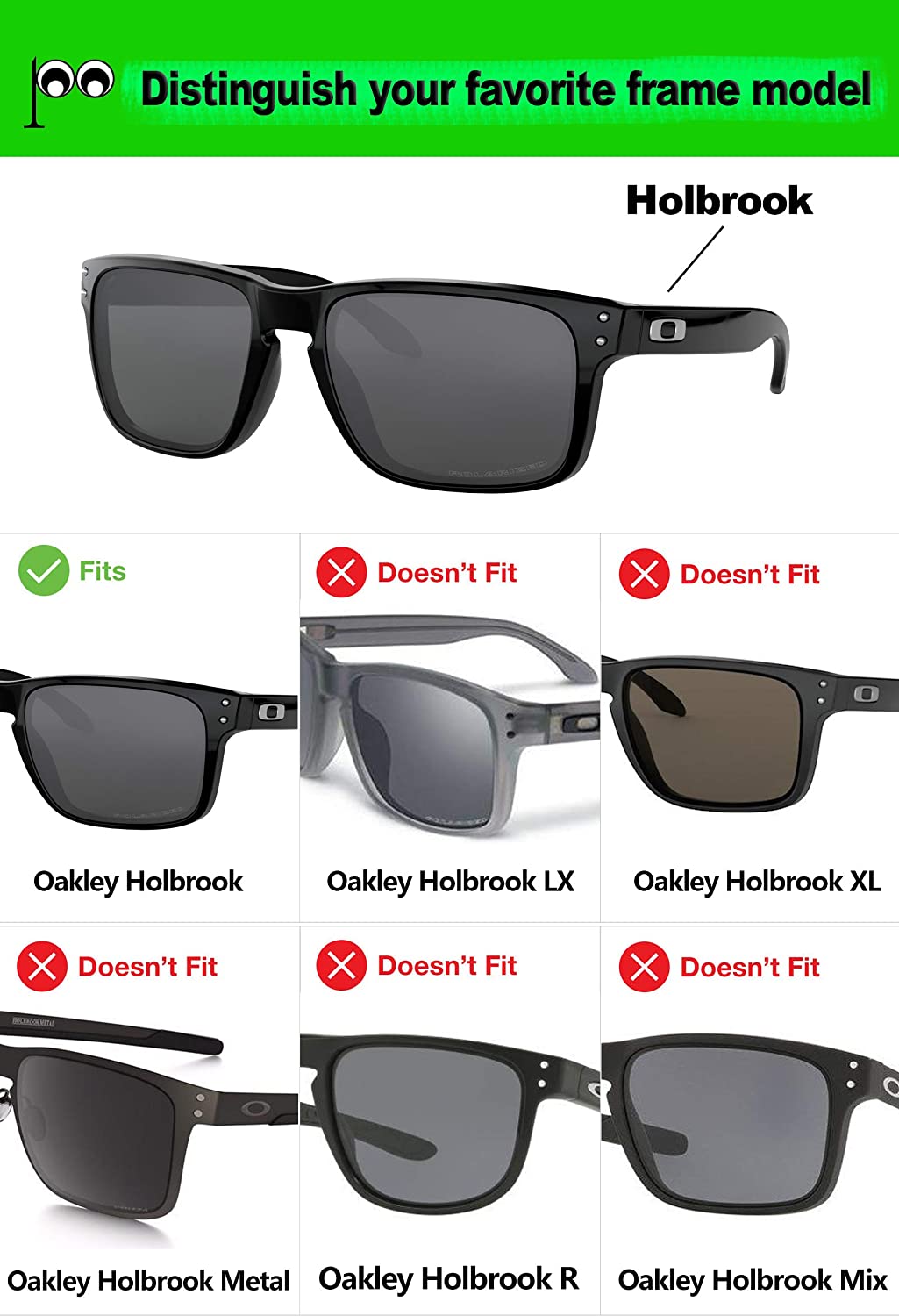 Prizo Polarized Replacement Lenses for Oakley Holbrook Sunglasses OO9102