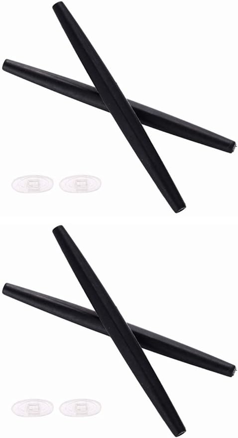 Caulo Replacement Kit of Temple Earsocks and Nose Pads Compatible with Oakley Whisker Glass Sunglass Frames (Black w Clear Nose Pads - 2 Sets)