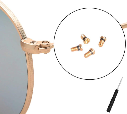 CEYDEY Replacement Gold Screws for Aviator RB3025 3025 Sunglasses Repair Kit (Set of 4),Screwdriver