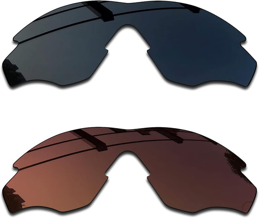 SEEABLE 2 Pieces Premium Polarized Replacement Lenses for Oakley M2 Frame OO9212 Sunglasses - Dark Black+Brown