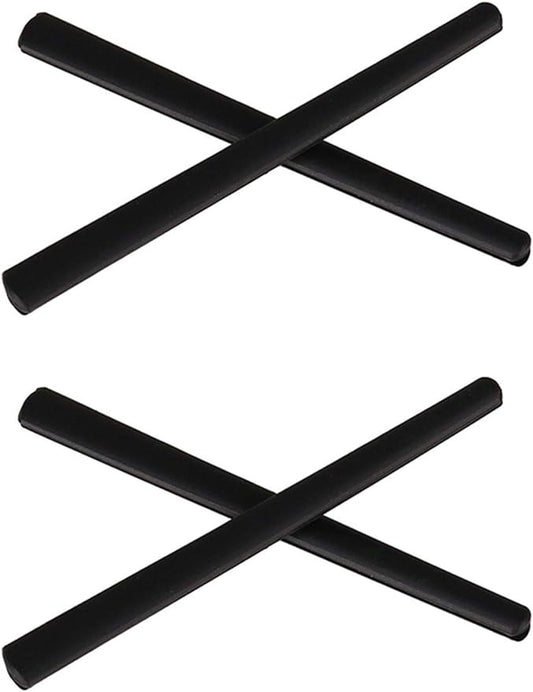 NicelyFit Replacement Temple Ear Socks for Oakley Metal Plate OX5038 Carbon Plate OX5079 Eye Glass Frames (Black - 2 Pairs)
