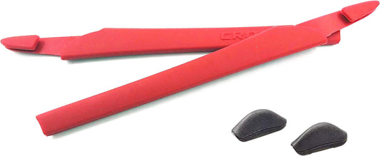 Caulo Replacement Ear Socks Sleeves + Nose Pads Compatible with Oakley Crosslink OX8027 OX8029 OX8030 OX8031 Glass Frames (Red - 1 Set)