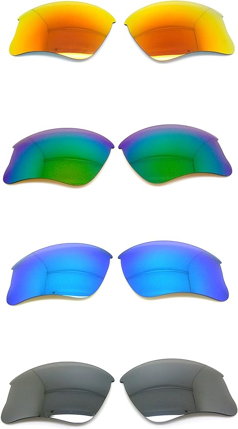 Pack of 4 Polarized Replacement Lenses for Oakley, Black, Size Flak Jacket XLJ