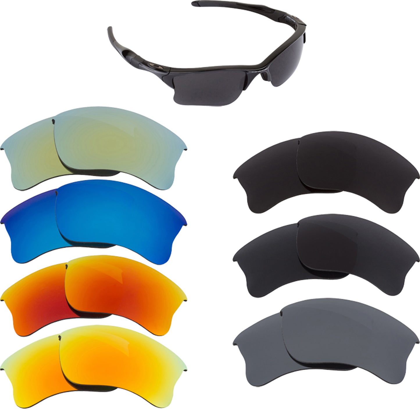 LenSwitch Replacement Lenses for Oakley Half Jacket 2.0 XL Sunglasses Multiple