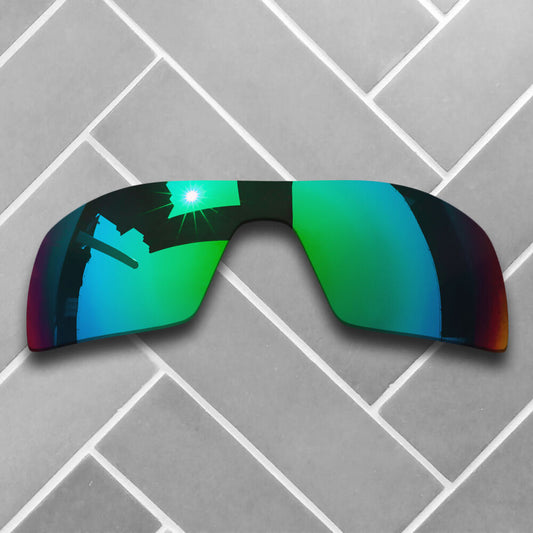 Polarized Jade Green Mirrored Replacement Lenses for-Oakley Oil Rig Sunglasses