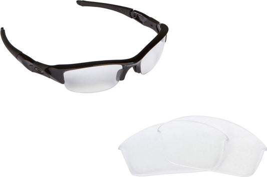 LenSwitch Replacement Lenses for Oakley Flak Jacket Sunglasses Crystal Clear