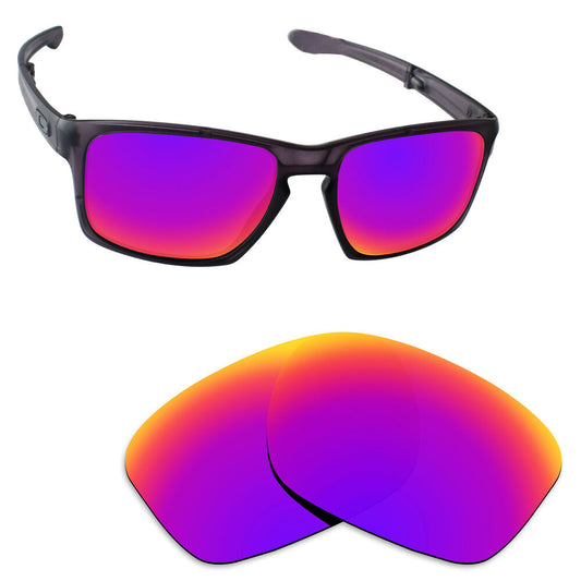 Hawkry Polarized Replacement Lens for-Oakley Sliver Asian Fit (AF) Midnight Sun