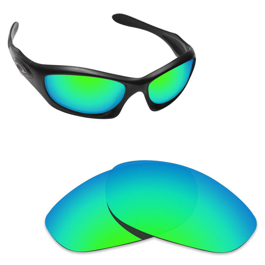 Hawkry Polarized Replacement Lens for-Oakley Monster Dog Emerald Green Mirror