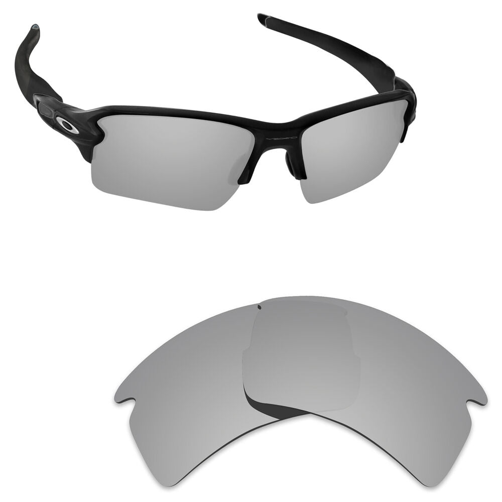 Hawkry Polarized Replacement Lenses for-Oakley Flak 2.0 XL Silver Titanium