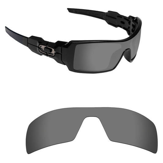 Hawkry Polarized Replacement Lenses for-Oakley Oil Rig Sport Black Mirror