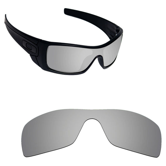 Hawkry Polycarbonate Replacement Lense for-Oakley Batwolf OO9101 Sunglass-Silver