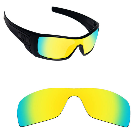 Hawkry Polarized Replacement Lenses for-Oakley Batwolf OO9101 24K Golden Mirror