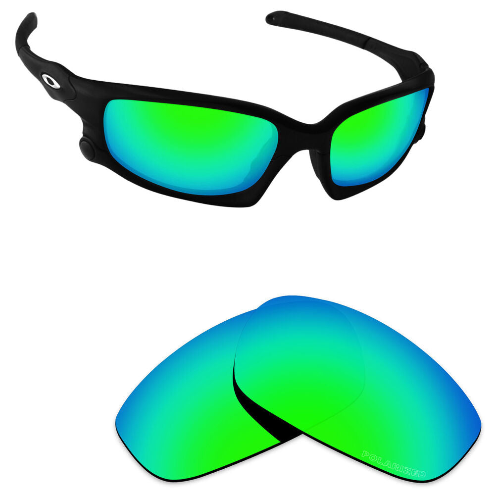 Hawkry SaltWater Proof Emerald Green Replacement Lenses for-Oakley Split Jacket
