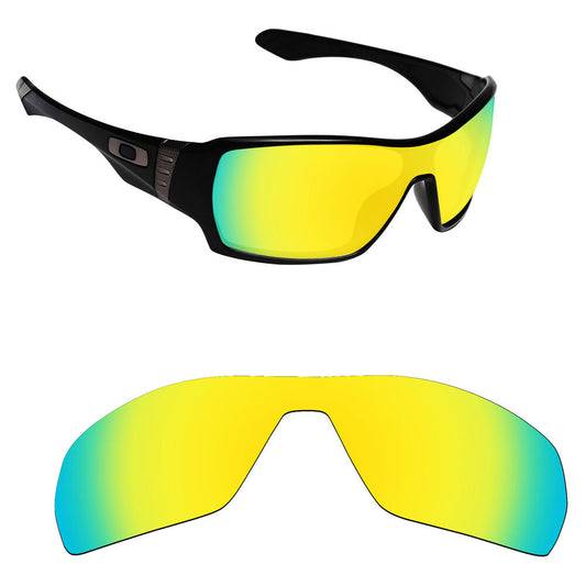 Hawkry Polarized Replacement Lens for-Oakley Offshoot Sunglass 24K Golden Mirror