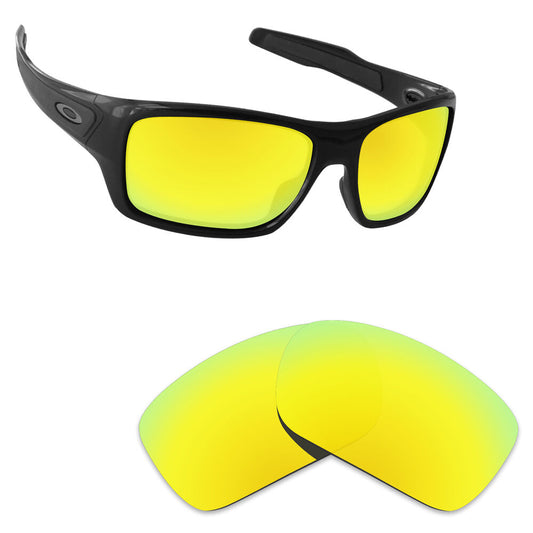 Hawkry Polarized Replacement Lenses for-Oakley Turbine Sunglass 24K Golden