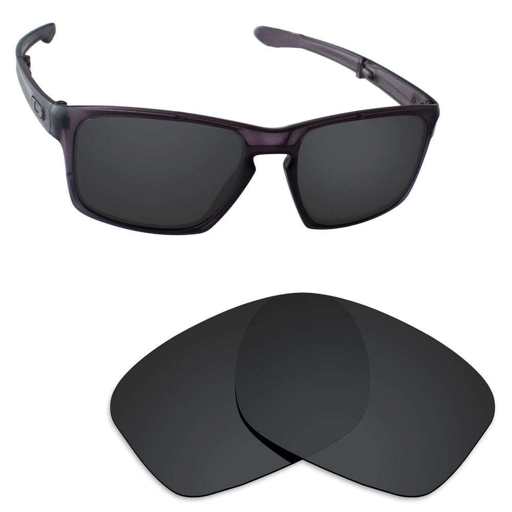Hawkry Polarized Replacement Lenses for-Oakley Sliver Sunglass Stealth Black
