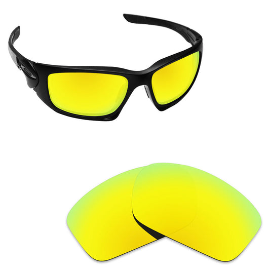 Hawkry Polarized Replacement Lenses for-Oakley Scalpel Sunglass 24K Gold Mirror