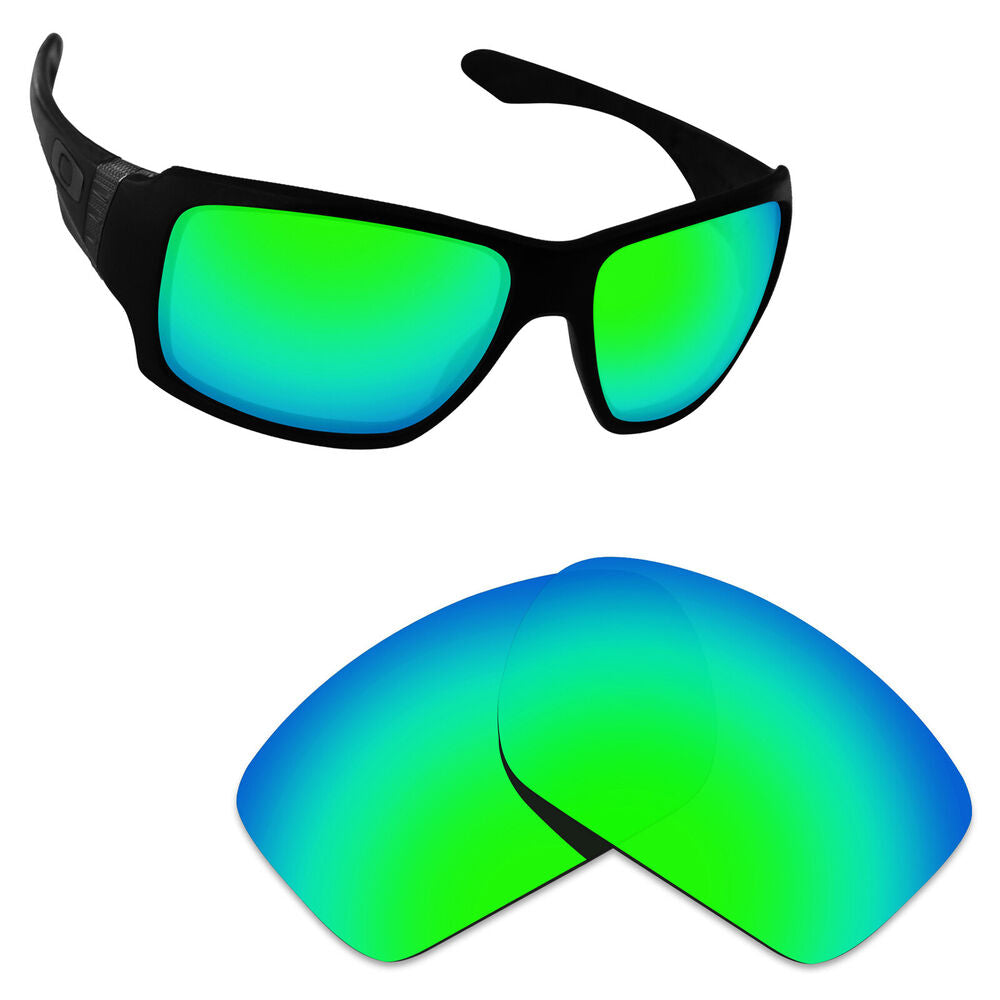 Hawkry Polarized Replacement Lenses for-Oakley Big Taco Sunglass Emerald Green