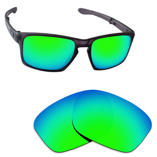 Hawkry Polarized Replacement Lenses for-Oakley Sliver Sunglass Emerald Green