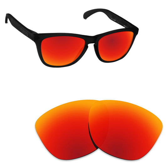 Hawkry Polycarbonate Replacement Lenses for-Oakley Frogskins Sunglass -Fire Red