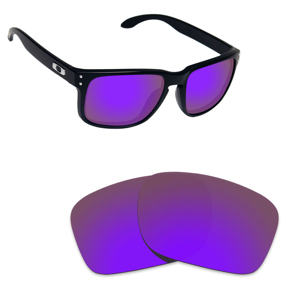 Hawkry Polarized Replacement Lenses for-Oakley Holbrook Sunglass Purple Mirror