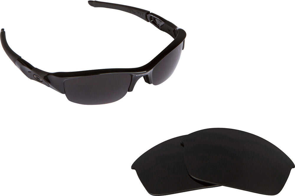 LenSwitch Replacement Lenses for Oakley Flak Jacket Sunglasses Dark Gray