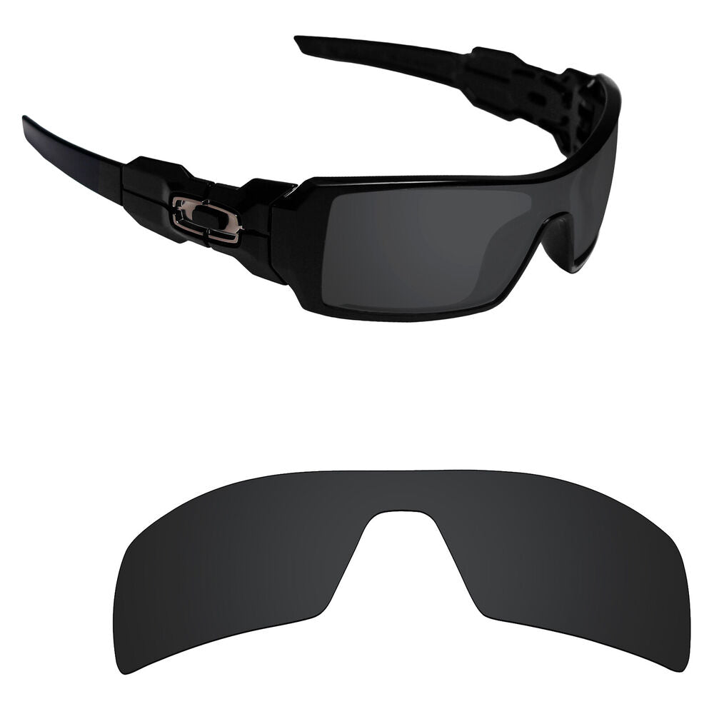 Hawkry Polarized Replacement Lenses for-Oakley Oil Rig Sunglass Stealth Black