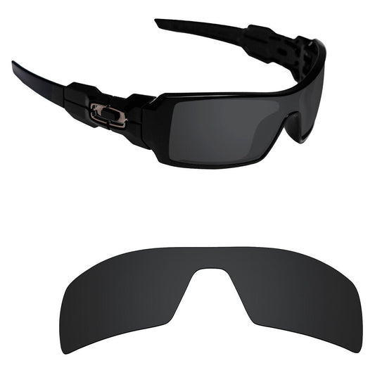 Hawkry Polarized Replacement Lenses for-Oakley Oil Rig Sunglass Stealth Black