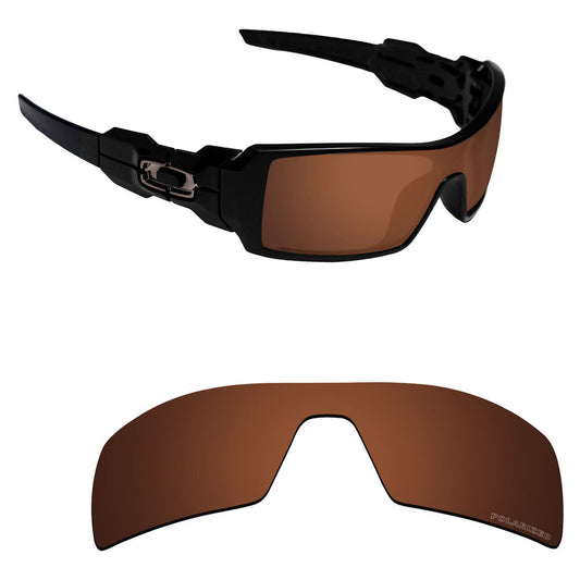 Hawkry SaltWater Proof 24K Gold Replacement Lenses for-Oakley Oil Rig -Polarized