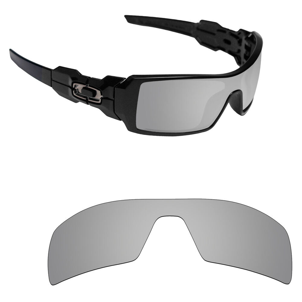 Hawkry Polarized Replacement Lenses for-Oakley Oil Rig Sport Silver Titanium