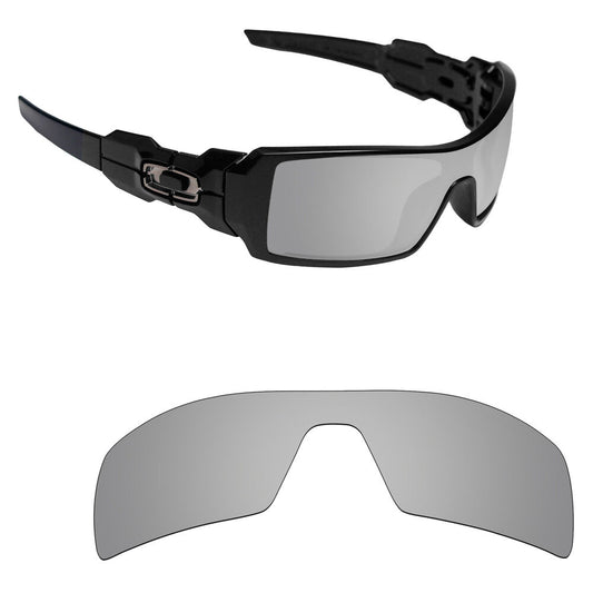 Hawkry Polarized Replacement Lenses for-Oakley Oil Rig Sport Silver Titanium