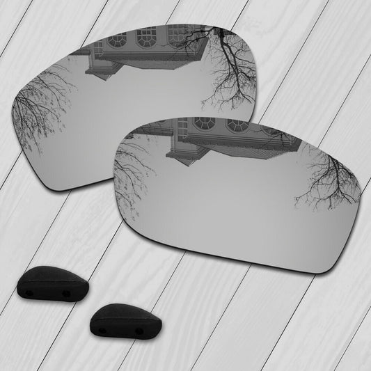 POLARIZED Replacement Lens & Nose Pad For-Oakley Fives Squared Sunglasses-Silver