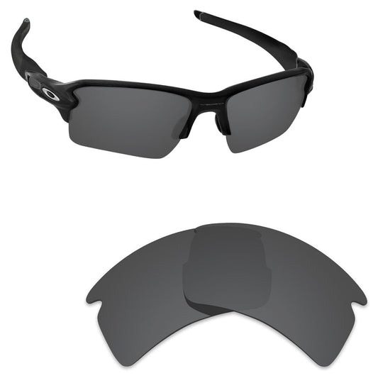 Hawkry Polarized Replacement Lenses for-Oakley Flak 2.0 XL Stealth Black