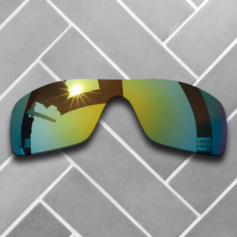 Golden Mirrored Sunglasses Replacement Lenses for-Oakley Batwolf Polarized