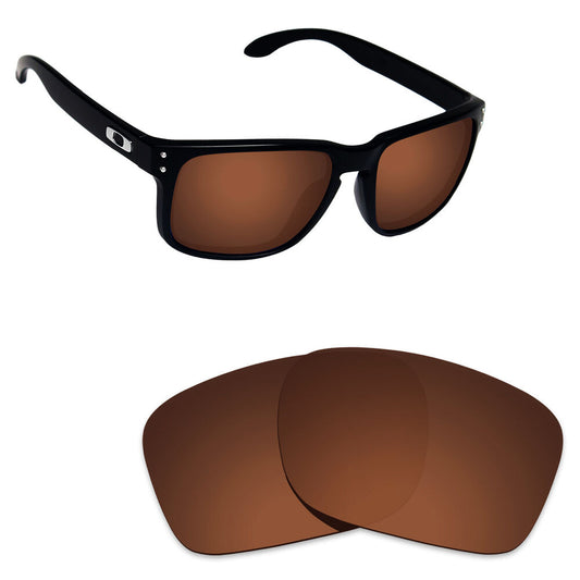 Hawkry Polycarbonate Replacement Lenses for-Oakley Holbrook Sunglass - Brown