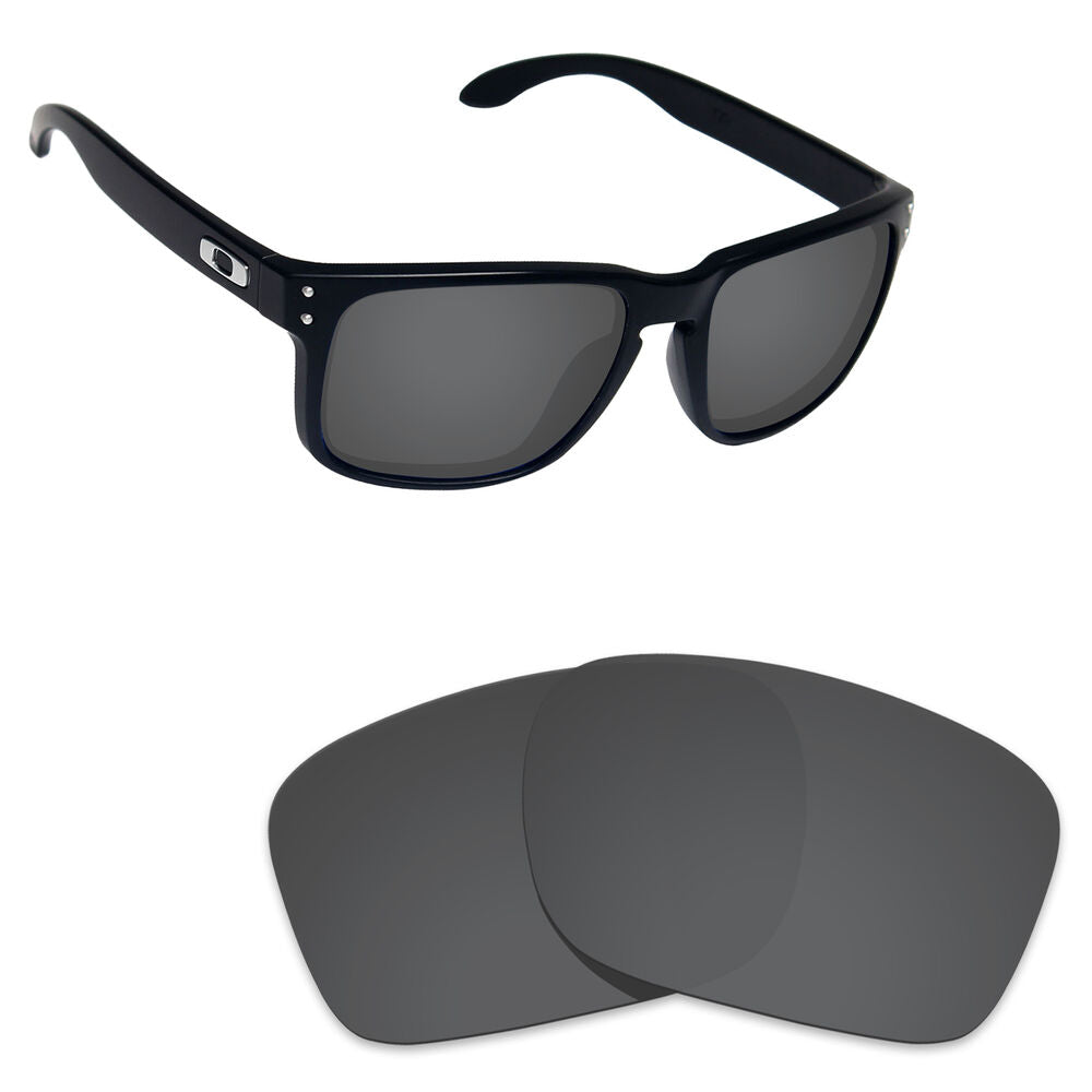 Hawkry Polarized Replacement Lenses for-Oakley Holbrook Sunglass Stealth Black