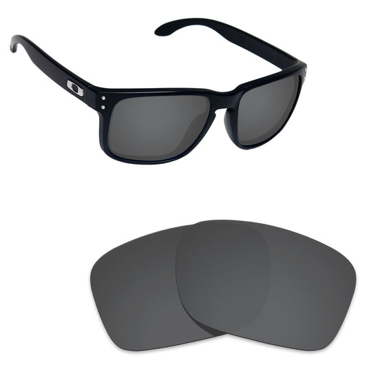 Hawkry Polarized Replacement Lenses for-Oakley Holbrook Sunglass Stealth Black