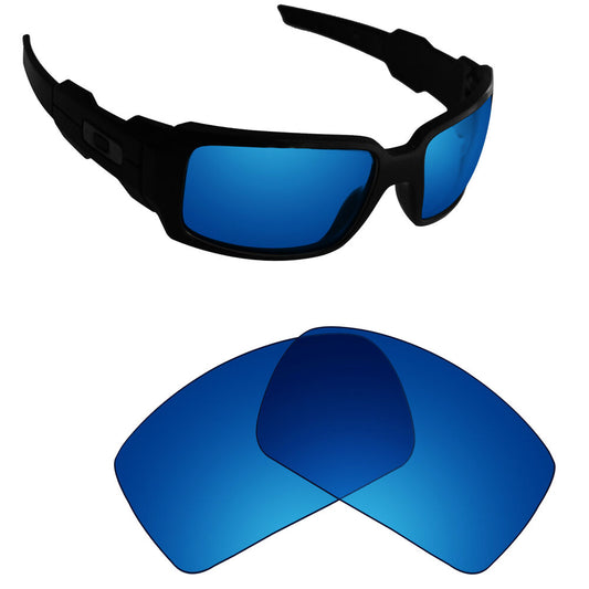 Hawkry Polarized Replacement Lenses for-Oakley Oil Drum Sunglass HD Blue