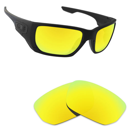 Hawkry Polarized Replacement Lenses for-Oakley Style Switch 24K Golden Mirror