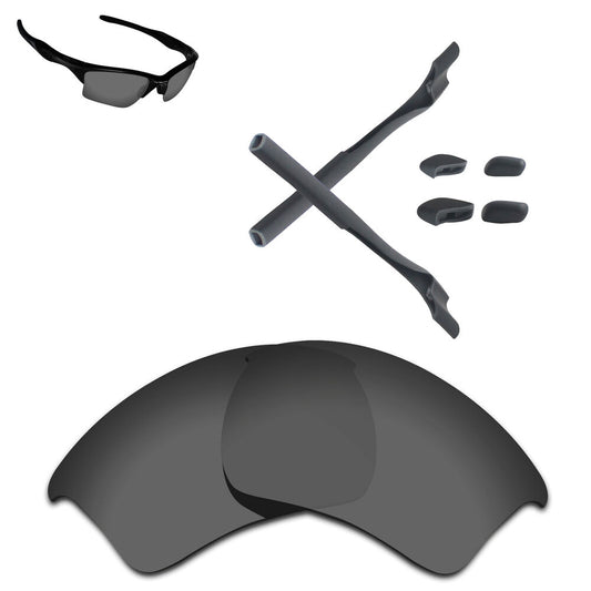 Hawkry Gray Kits & Sport Black Replacement Lens for-Oakley Half Jacket 2.0 XL