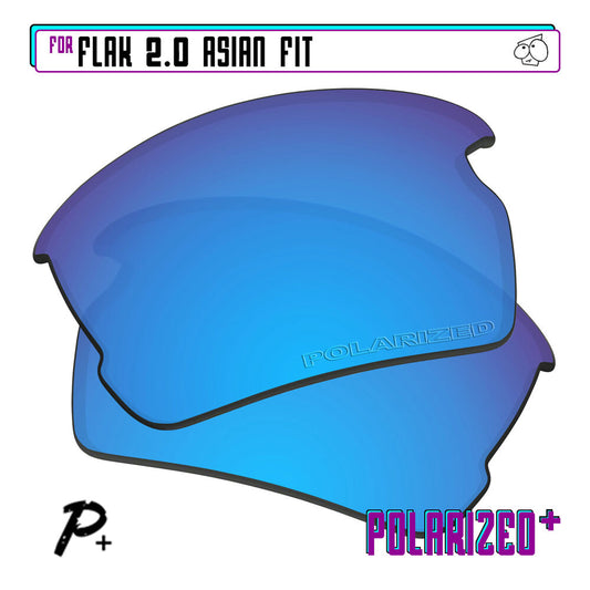 POLARIZED+ Replacement Lens For-Oakley Flak 2.0 Asian Fit Sunglass Anti-Scratch