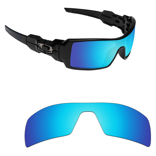 Hawkry Polarized Replacement Lenses for-Oakley Oil Rig Sunglass Ice Blue Mirror
