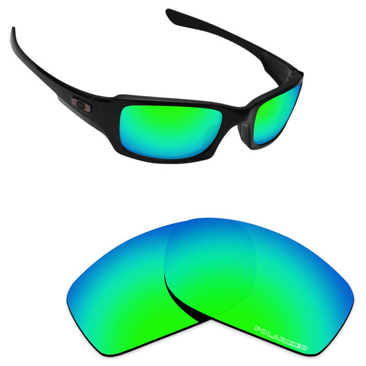 Hawkry SaltWater Proof Emerald Green Replacement Lenses for-Oakley Fives Squared