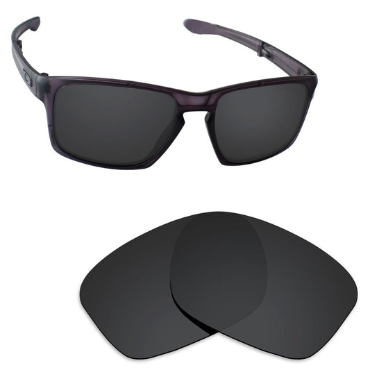 Hawkry Polarized Replacement Lenses for-Oakley Sliver F Sunglass Stealth Black