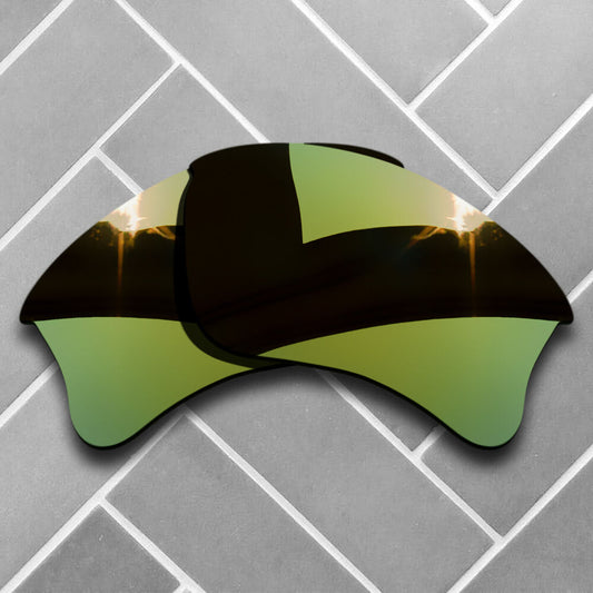 Polarized Golden Mirrored Replacement Lenses for-Oakley Flak Jacket XLJ