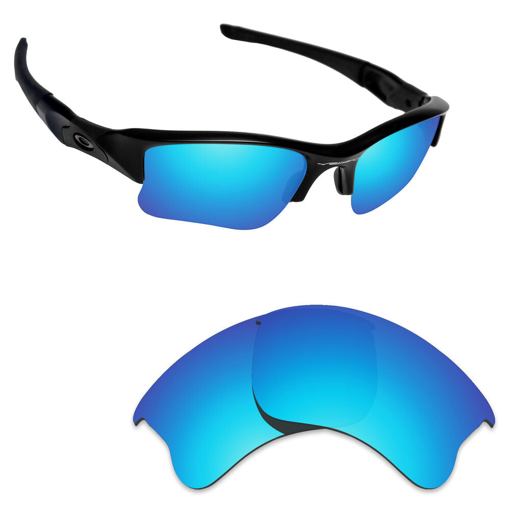 Hawkry Polarized Replacement Lenses for-Oakley Flak Jacket XLJ Ice Blue