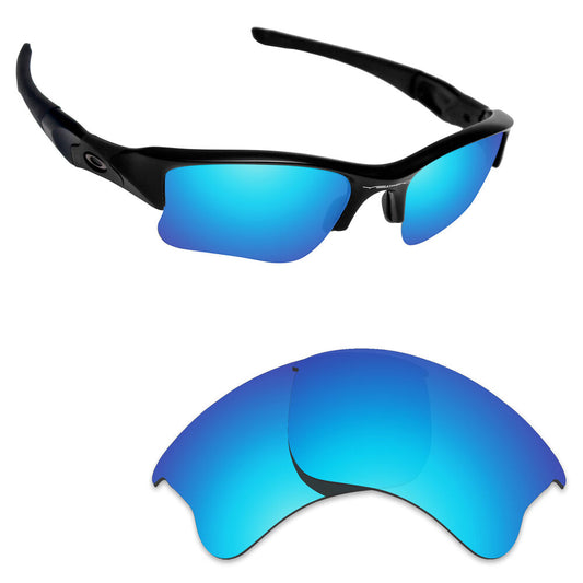 Hawkry Polarized Replacement Lenses for-Oakley Flak Jacket XLJ Ice Blue