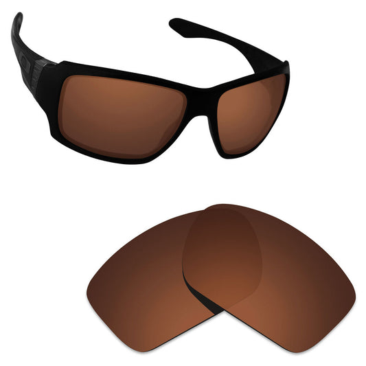 Hawkry Polarized Replacement Lenses for-Oakley Big Taco Sunglass Bronze Brown