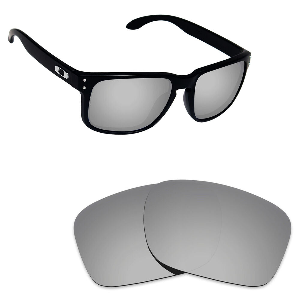 Hawkry Polycarbonate Replacement Lenses for-Oakley Holbrook Sunglass - Silver