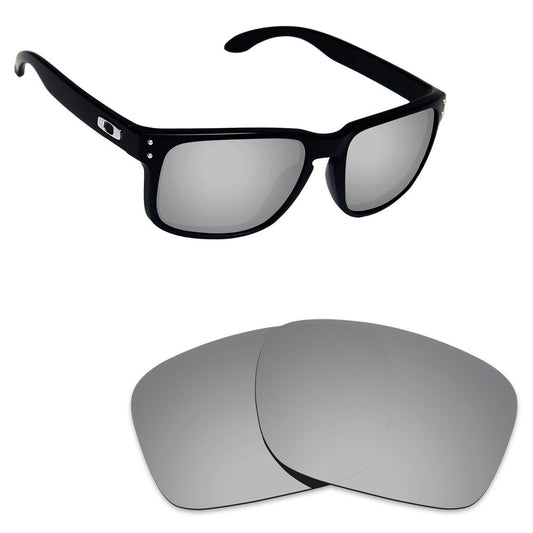 Hawkry Polycarbonate Replacement Lenses for-Oakley Holbrook Sunglass - Silver